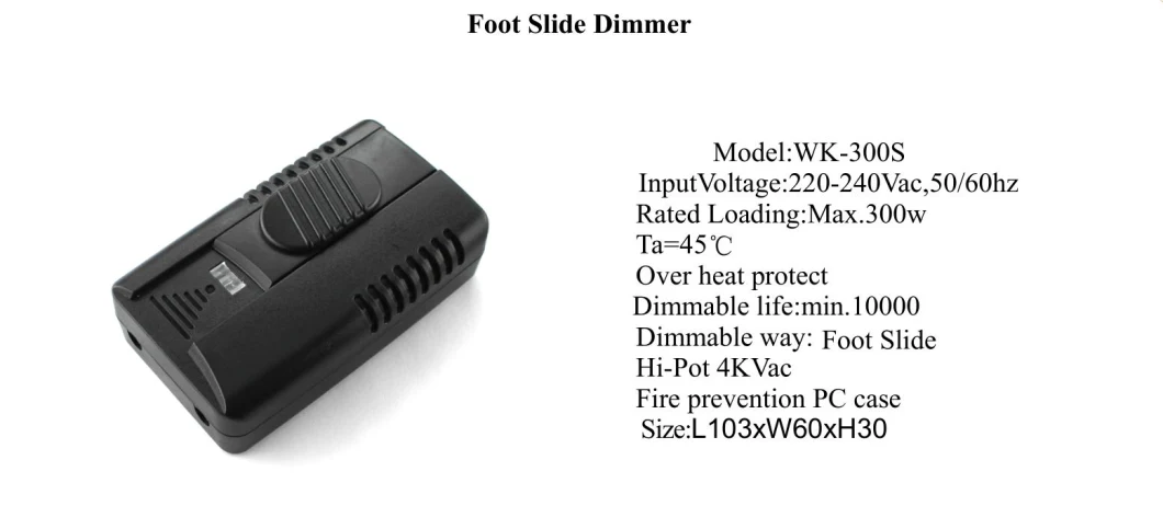 220V EU CE Listed LED Grow Light Controller Foot Slide Dimmer Switch for LED Table Floor Lamp Strips