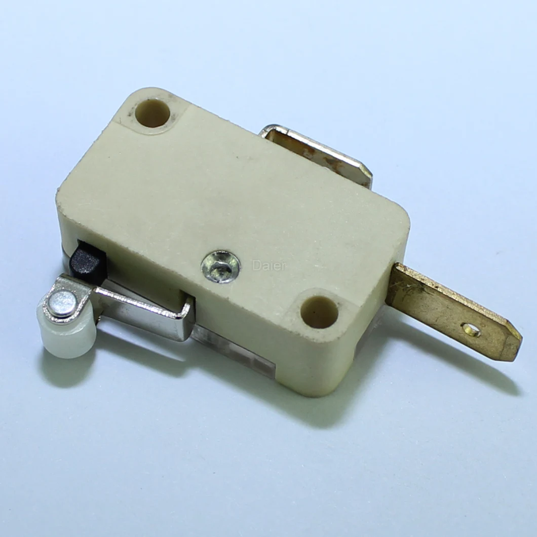 Roller Arm Micro Switch 2 Pins Micro Switch Normally Close Micro Switch 10A 250VAC 2 Pin Transparent Housing