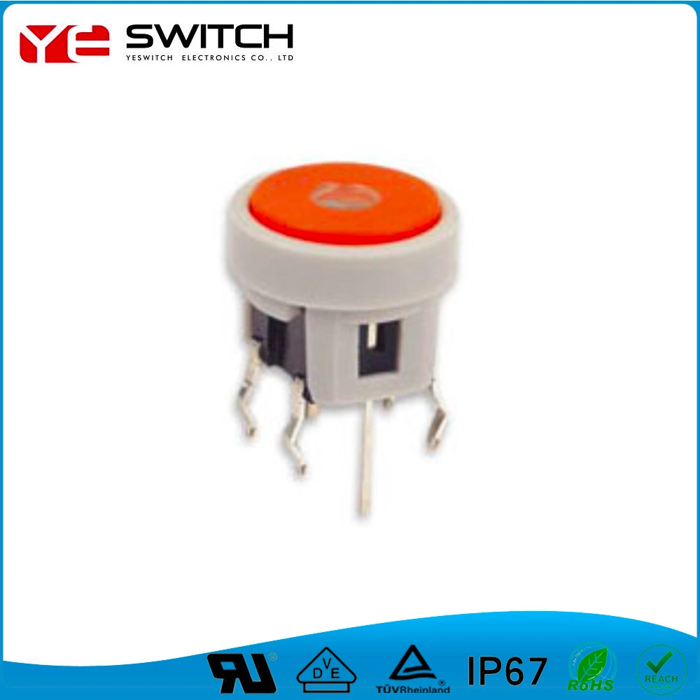 Spst LED Illuminated Light Push Button Tact Switch with Pins