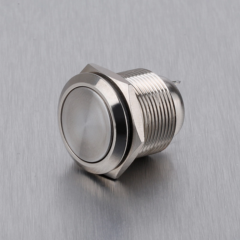 Latching Flat Round Lamp Switch Push Button Metal Tact Small Push Button Switch with Wiring Connectors