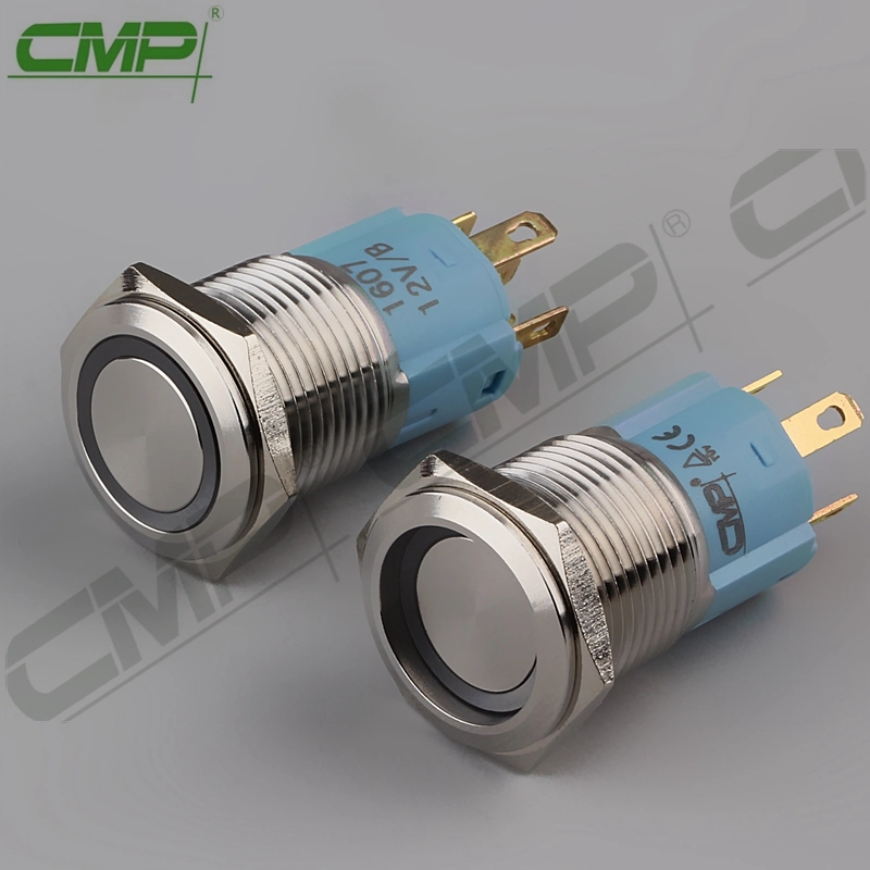 CMP 16mm Metal LED Light Illuminated Pushbutton Switches on off Switch