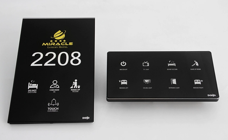 Exclusive Design 220V AC Tempered Glass LED Backlight Electric Touch Doorplate Switch
