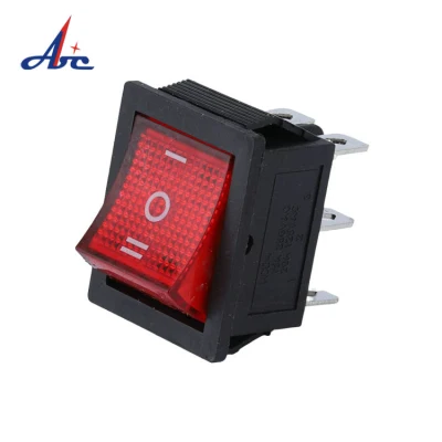 Big Current Kcd1 Power Switch with Red LED Light 6 Pin on off on 3 Position Illuminated Rocker Switch