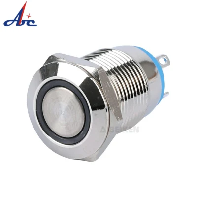 High Current 16mm Plastic Screw Push Button Switch Mini Micro LED Push Button Switch with Wire Leads