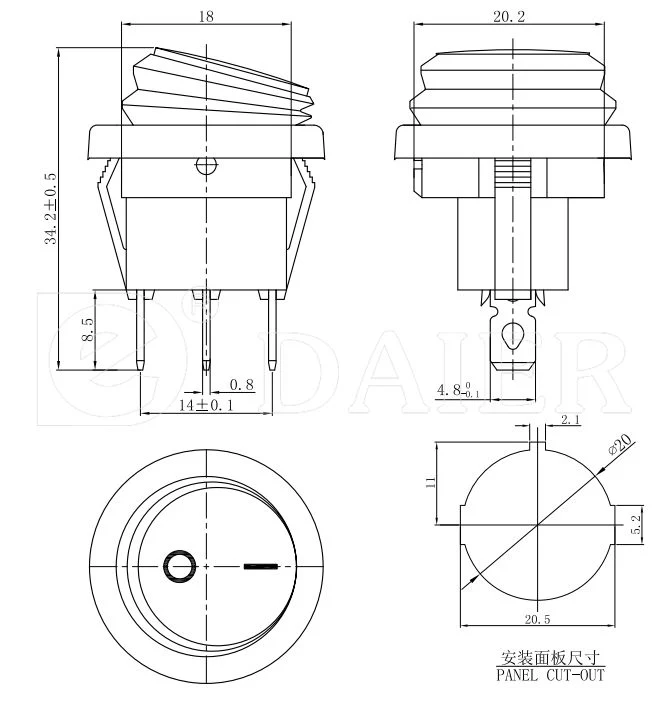 on off 3 Pin Illuminated LED Waterproof Rocker Switch